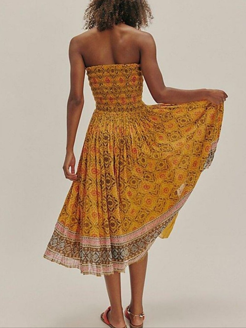Free People Ravenna Convertible Midi Dress Maxi Skirt Yellow Size Xs Eye Catchin